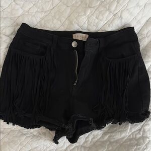 Altar'd State Black Jean Shorts with Flowy Design